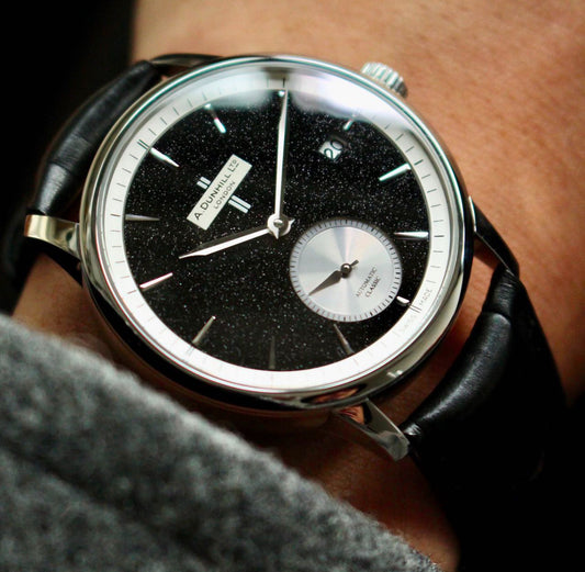 Dunhill 1990s 38mm Stainless Steel Automatic Black Diamonds Dial