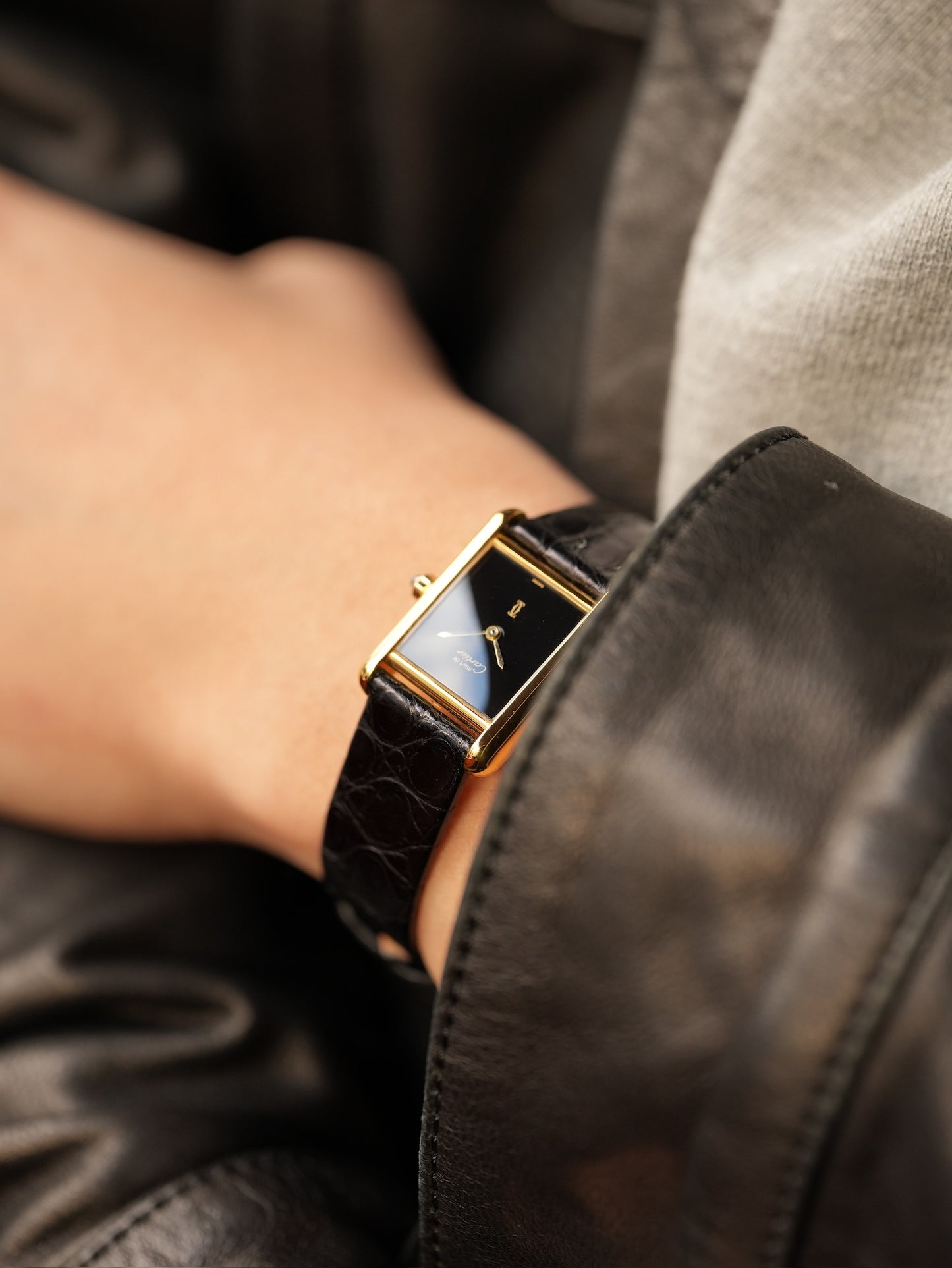 Cartier / Tank SM QZ 366001 black dial