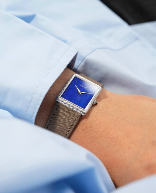 Piaget 1980s 18K White Gold Manual Winding 23mm Case Lapis Lazuli Dial