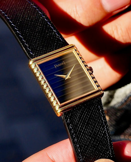 Piaget 1980s 18YG Manual winding 23mm Onyx dial