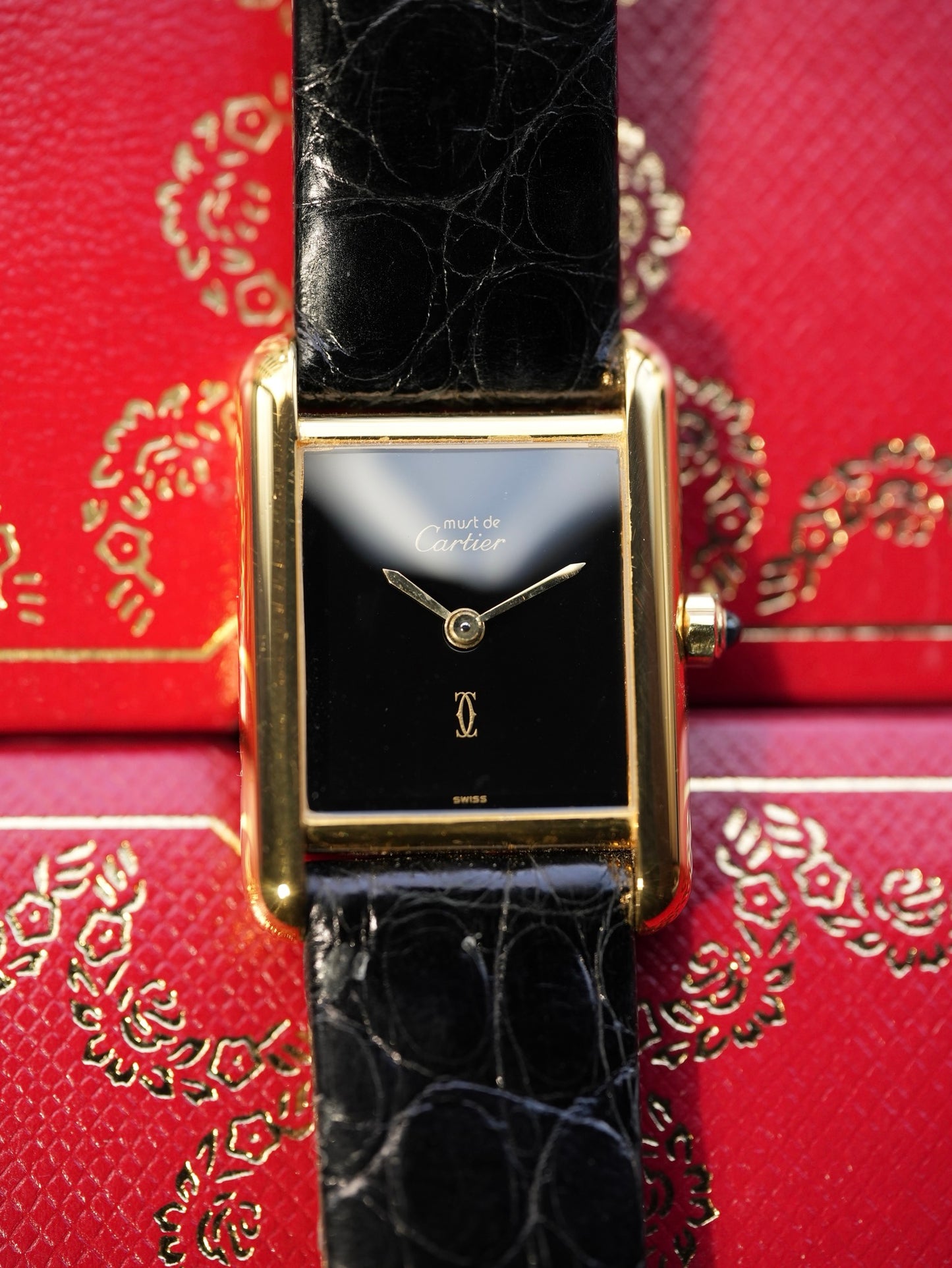 Cartier / Tank SM QZ 366001 black dial