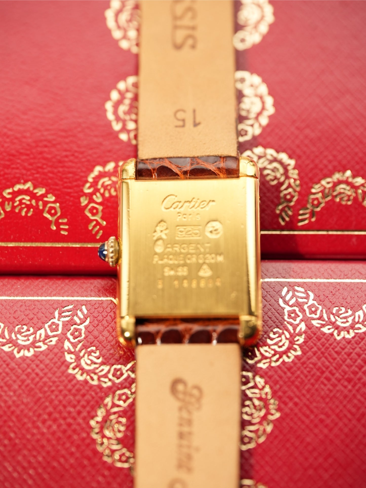 Cartier / Tank SM QZ 366001 Burgundy dial