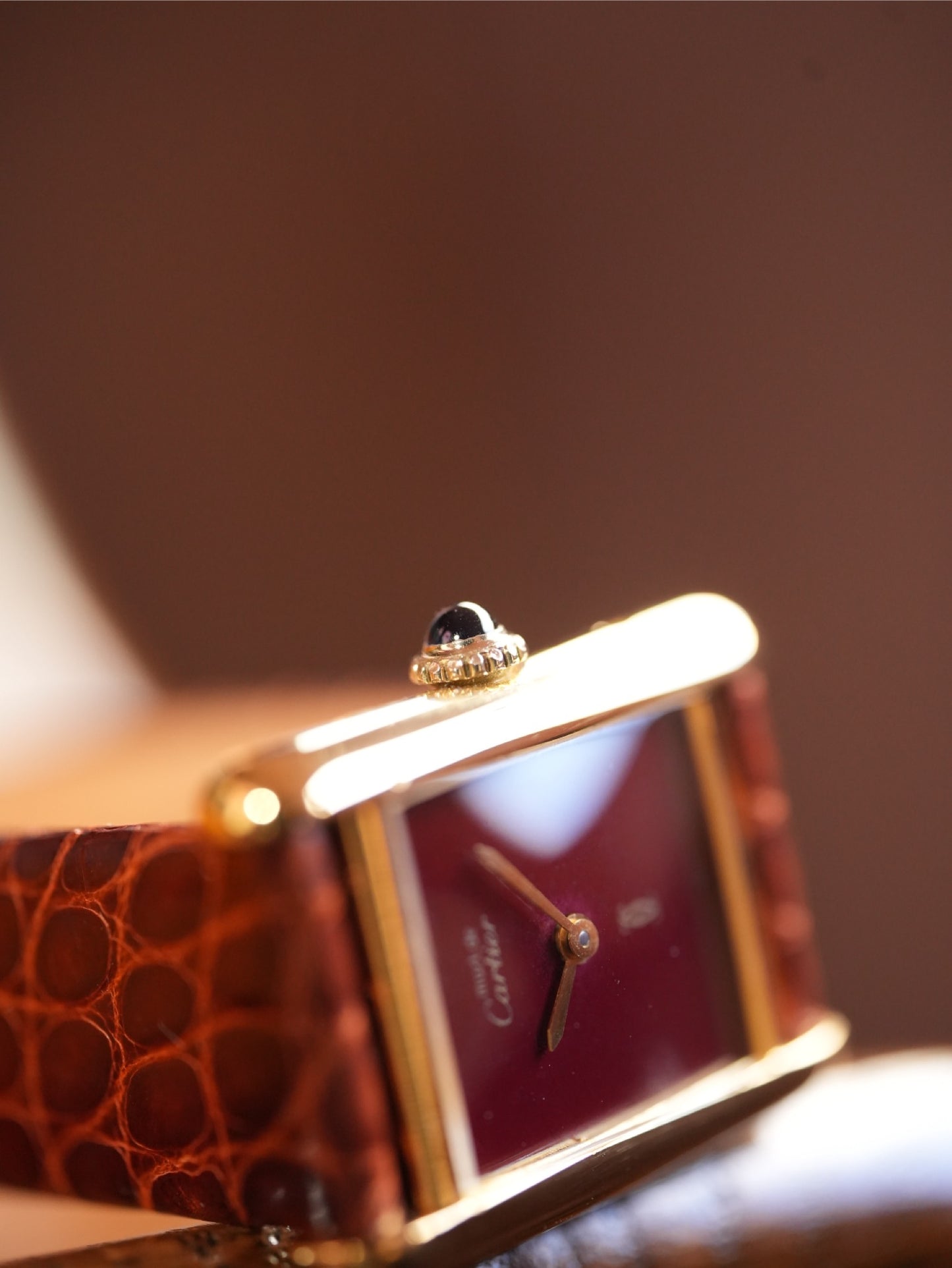 Cartier / Tank SM QZ 366001 Burgundy dial