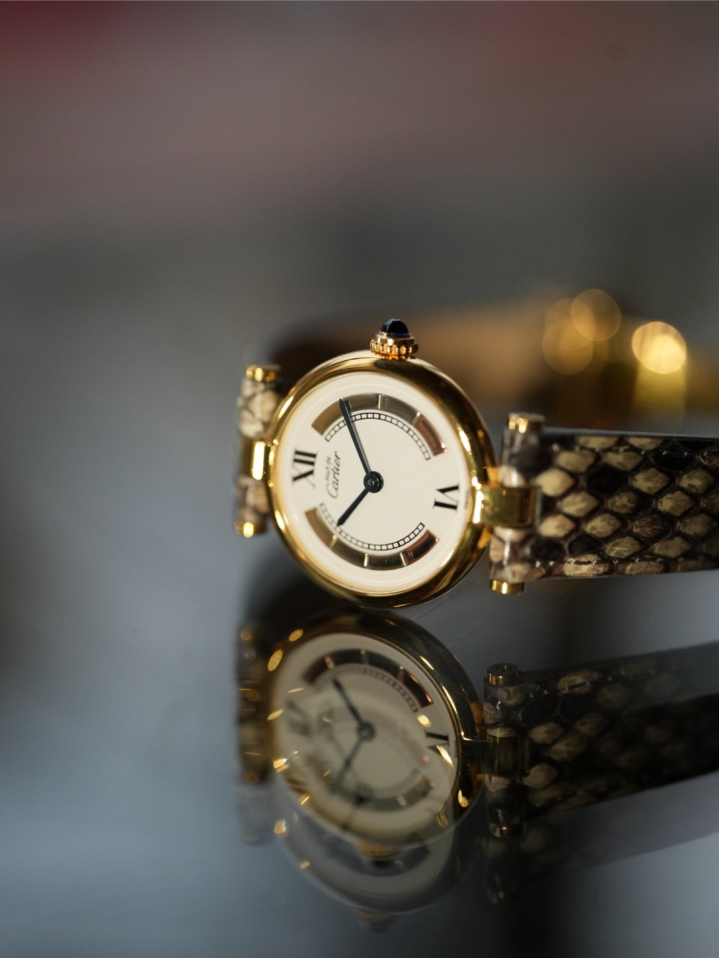 Cartier / Vandome Gold Mantel Damenuhr Tank Vermeil 925