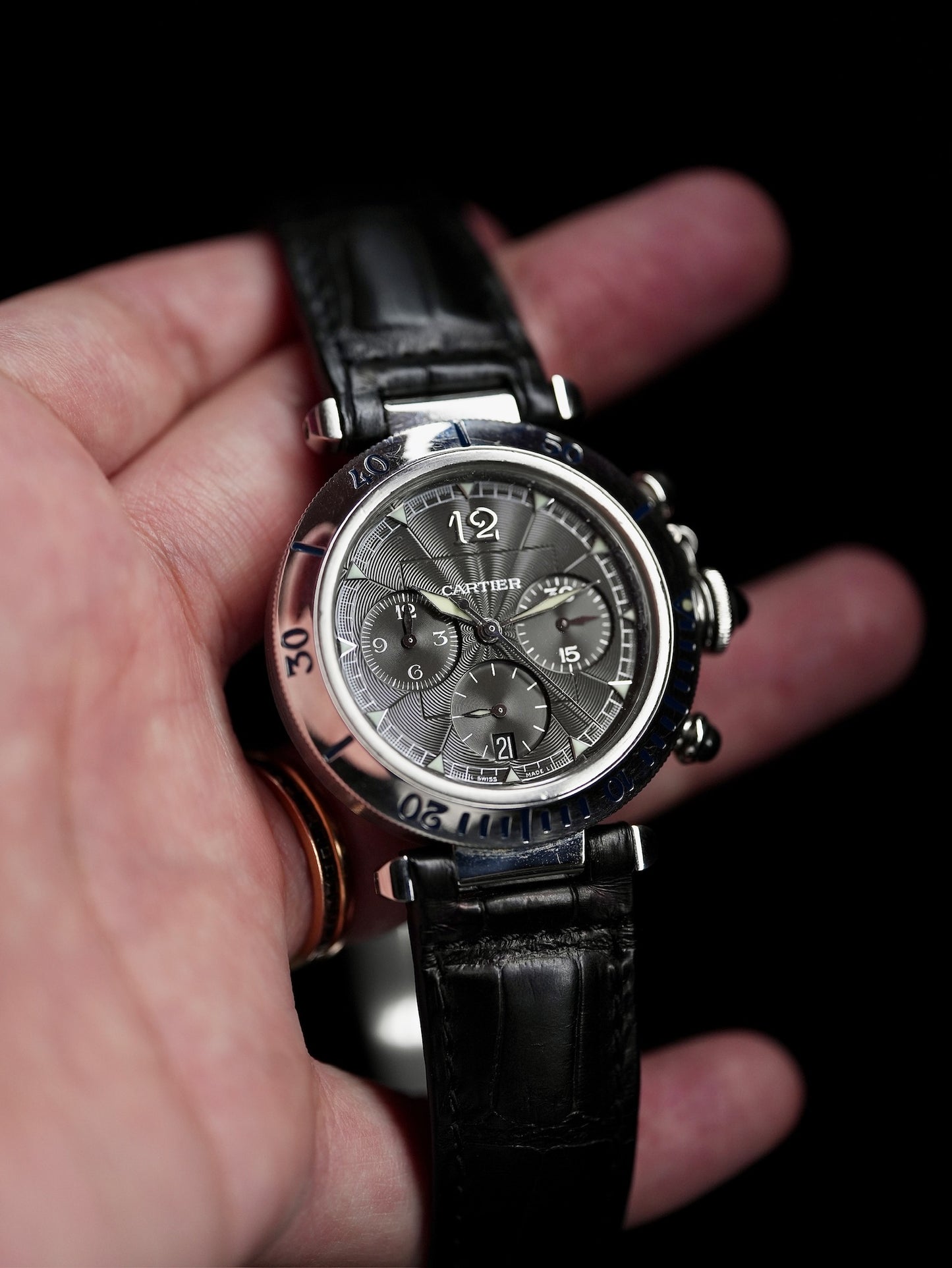 Cartier Pasha Chronograph / SS x PT limited model With box