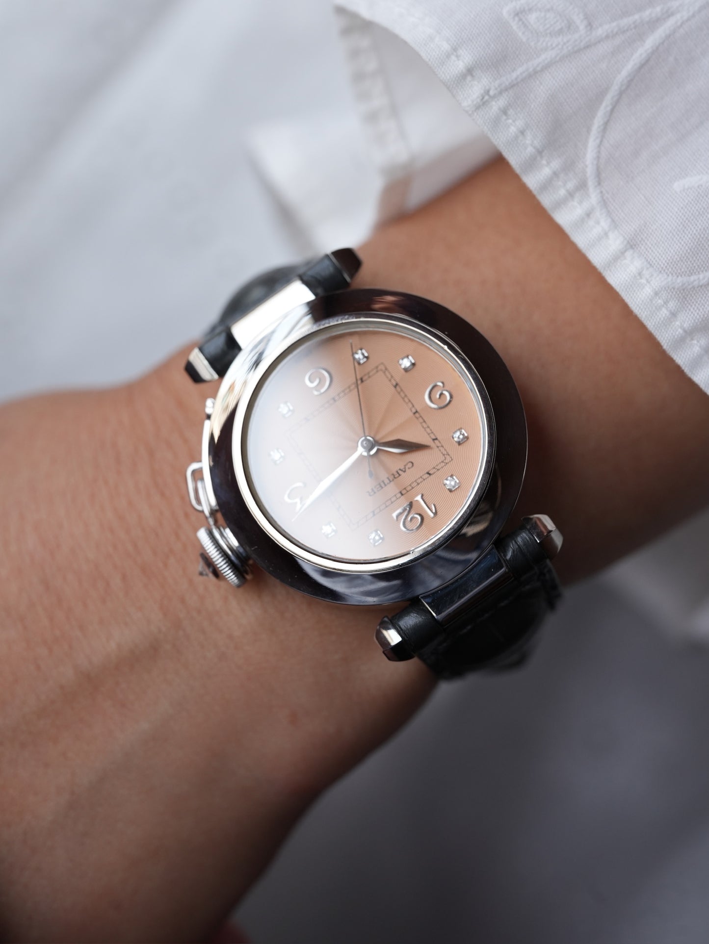 Cartier / Pasha / 18WG / Salmon dial limited model