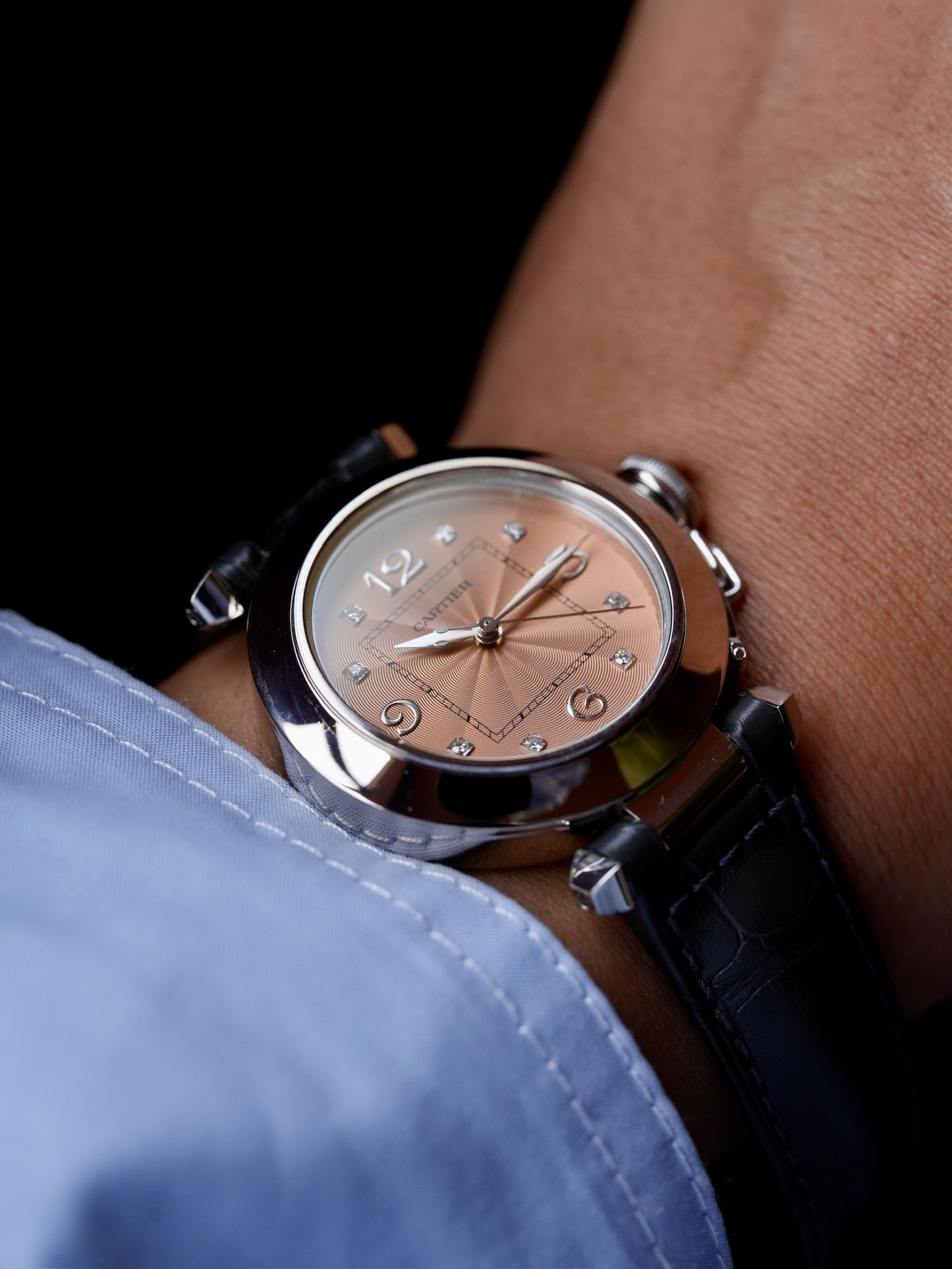 Cartier / Pasha / 18WG / Salmon dial limited model