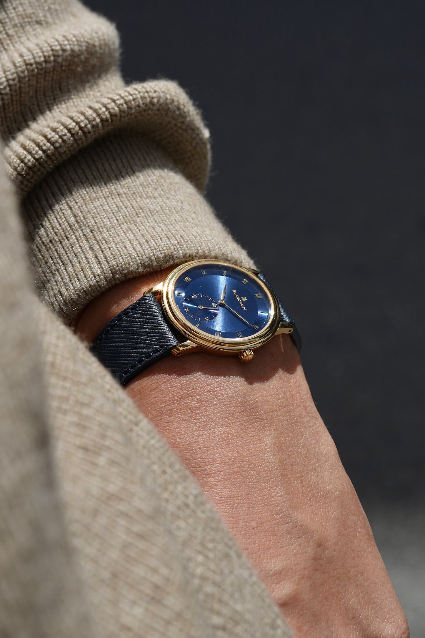 Blancpain Villret /Blue dial 18YG 1990's