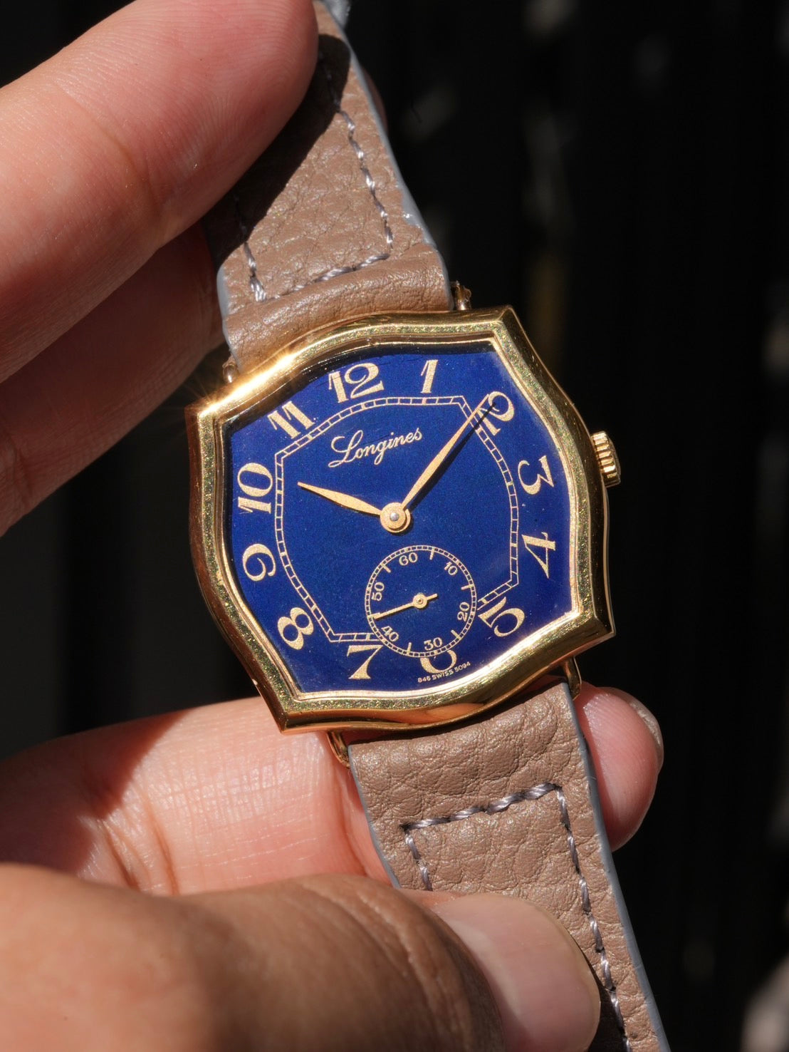 Longines Sympathie Roger Dubuis design GOLD NAVY – C4C Vintage Watches
