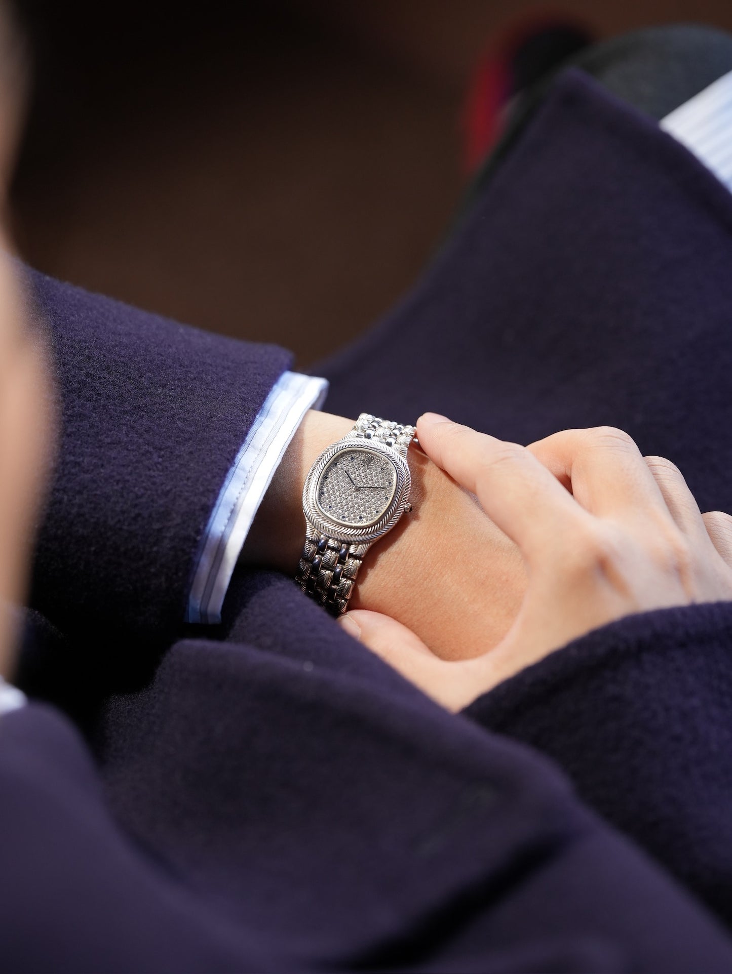 Audemars Piguet 90s / 18WG / Factory diamonds and sapphire