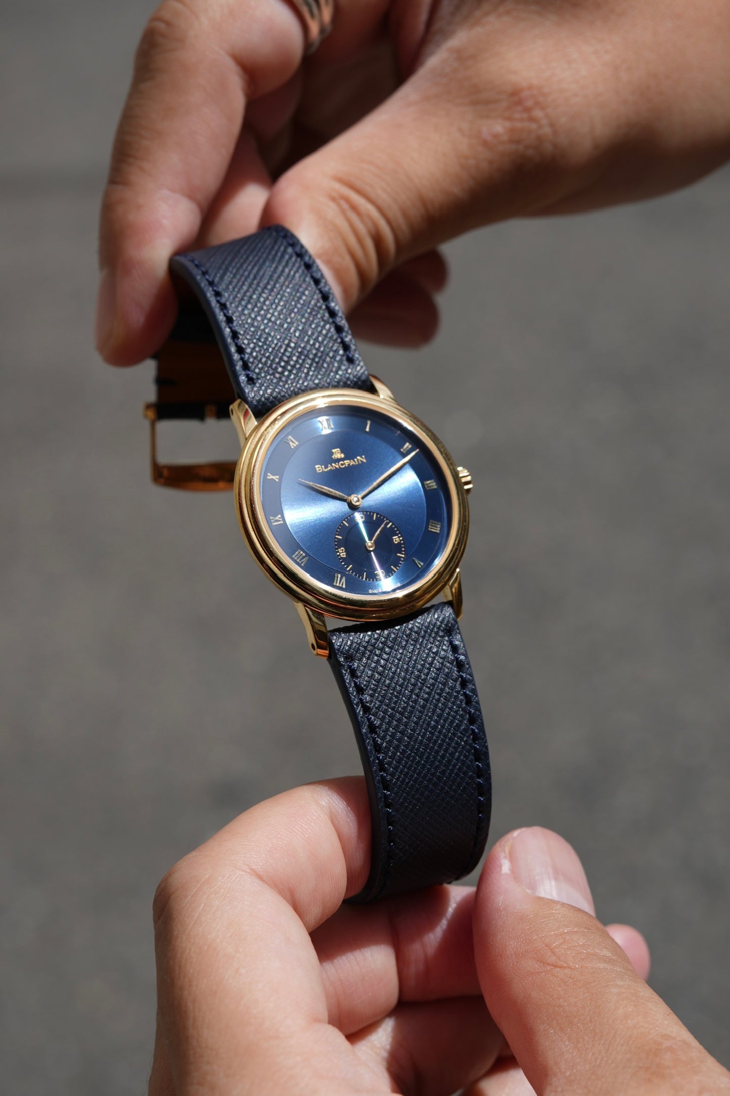 Blancpain Villret /Blue dial 18YG 1990's