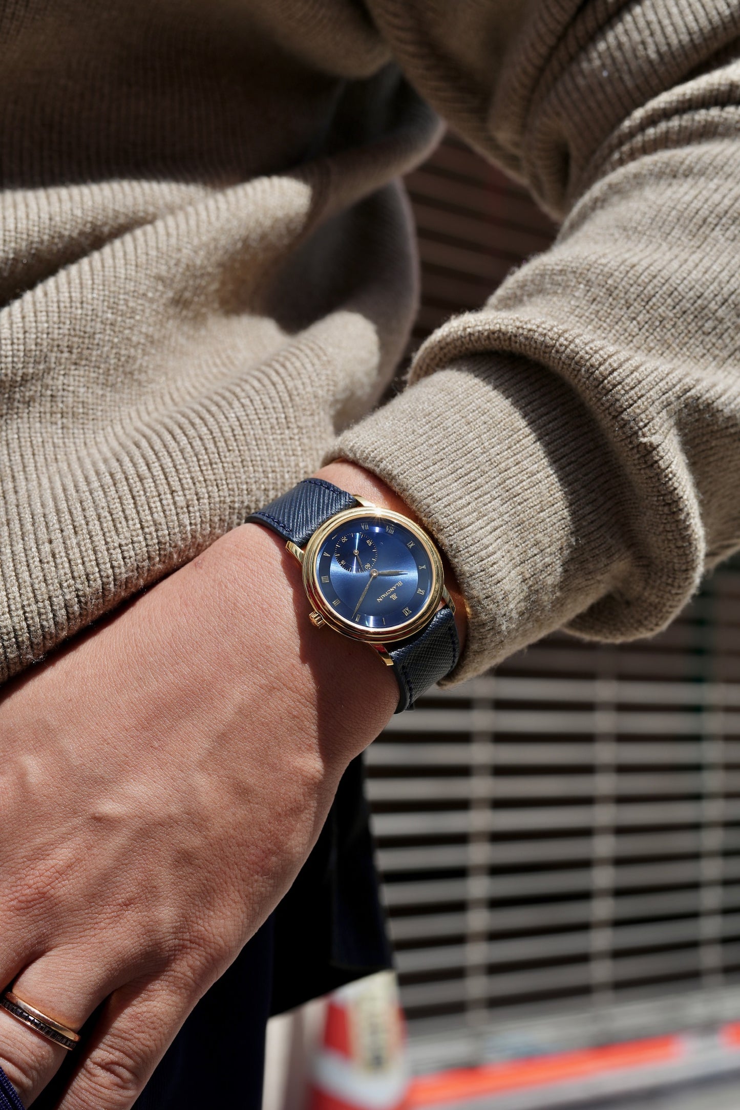 Blancpain Villret /Blue dial 18YG 1990's