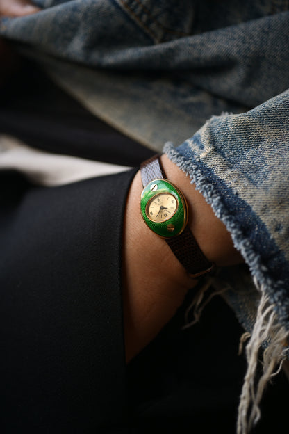 Van Cleef & Arpels × Piaget Double-Signed Enamel Jewelry Watch – 1970s 