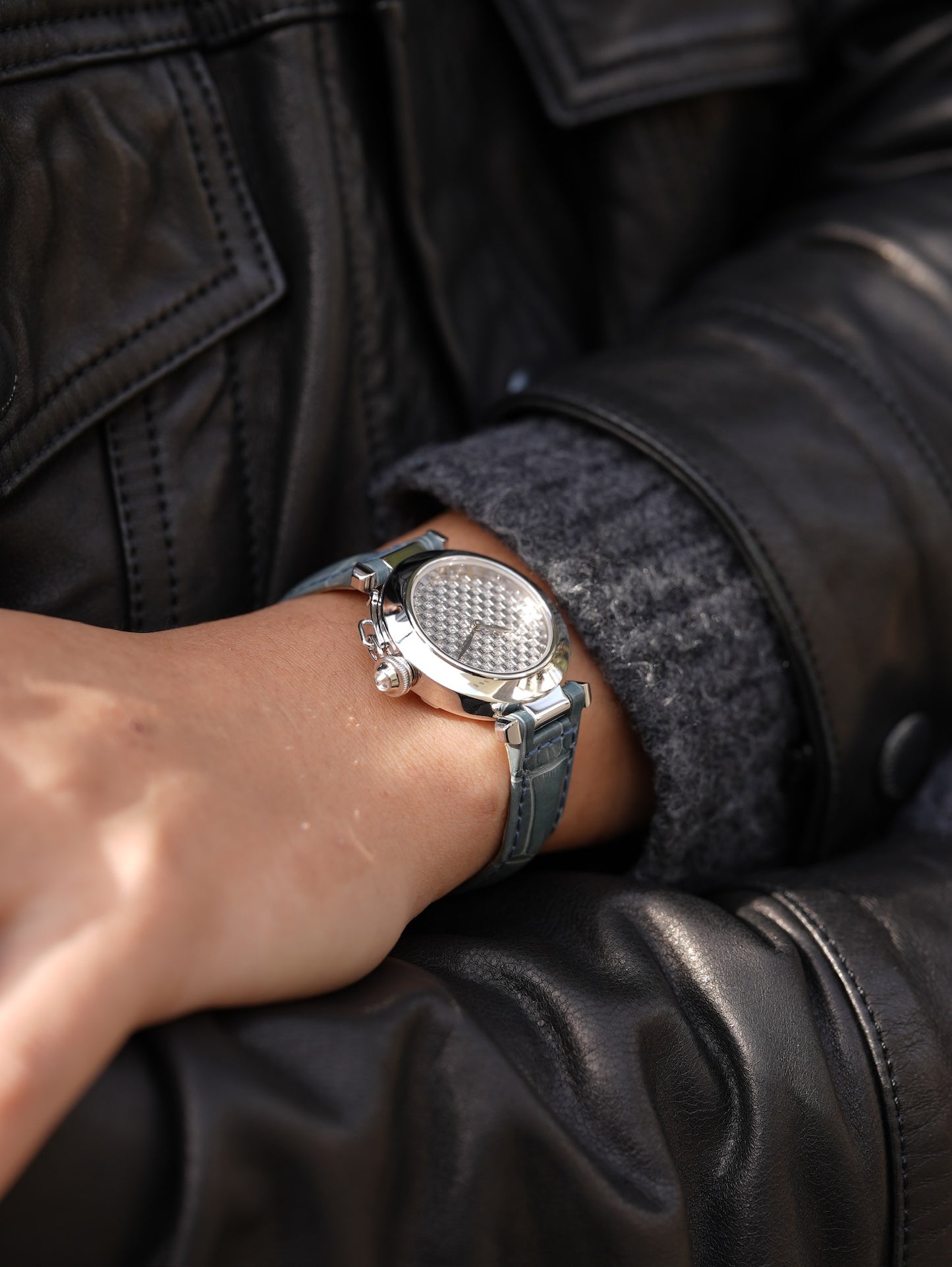 Cartier Pasha 32mm / 18WG / Factory diamonds