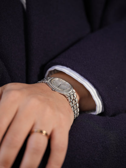 Audemars Piguet 90s / 18WG / Factory diamonds and sapphire