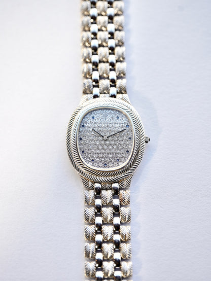 Audemars Piguet 90s / 18WG / Factory diamonds and sapphire