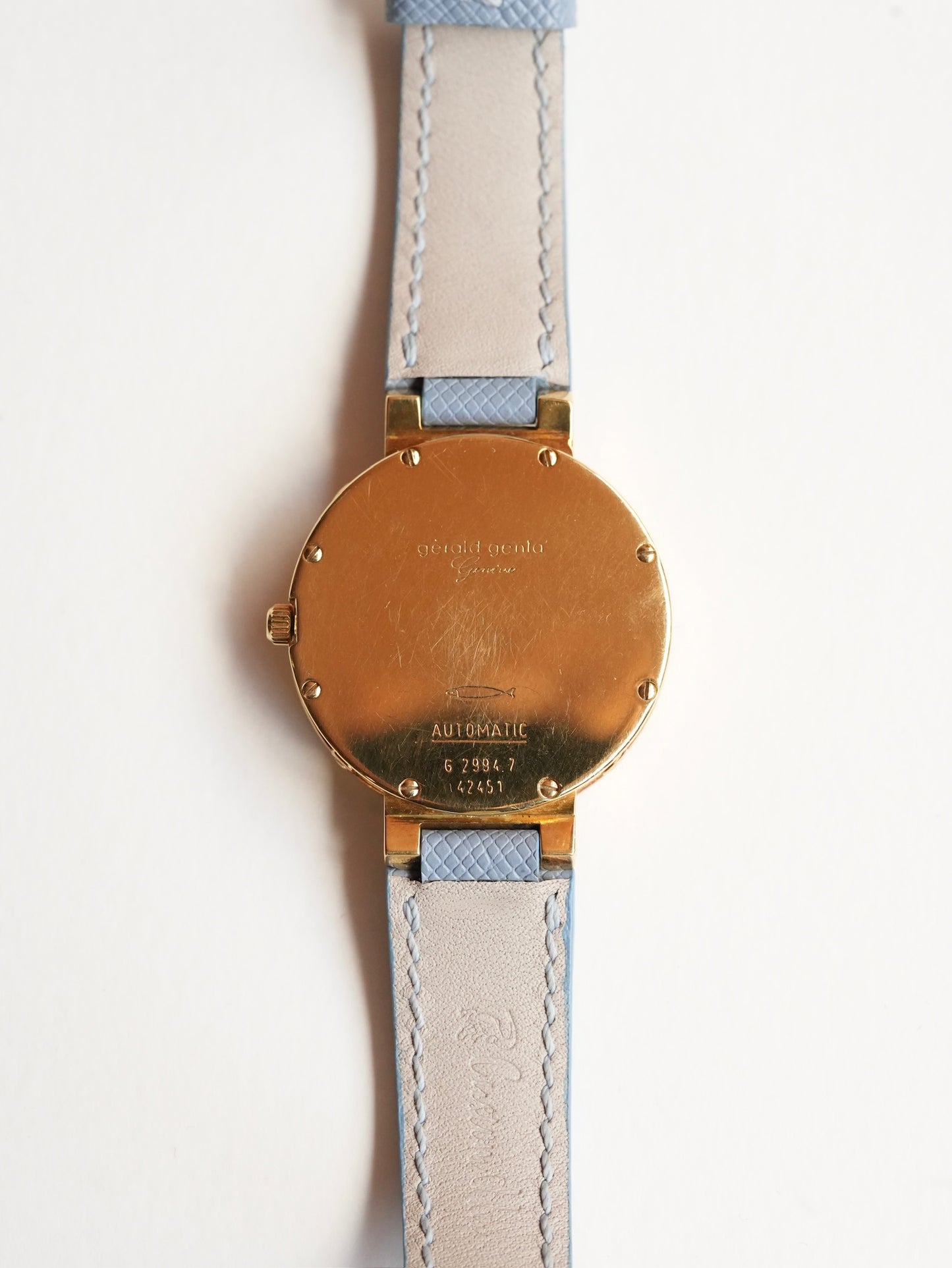 Gerald Genta Gefica / White Onyx / Perpetual calender