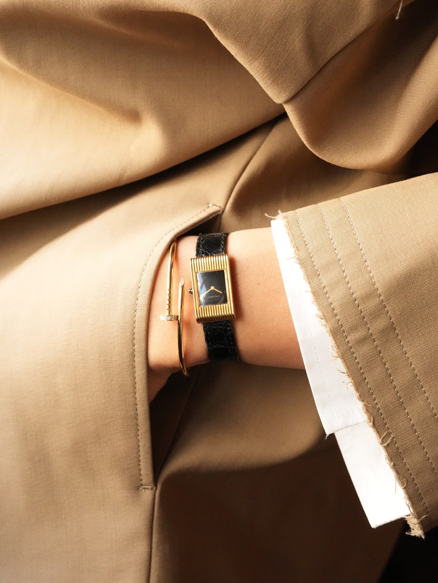 Boucheron Reflet / 70's / 18K / Blk dial with box 