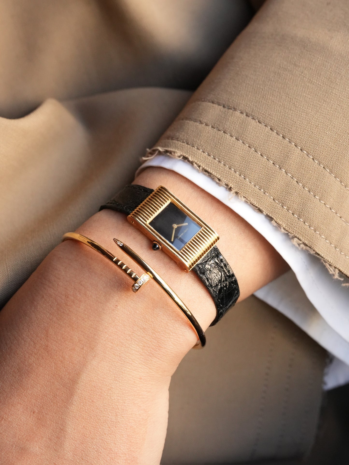 Boucheron Reflet / 70's / 18K / Blk dial with box 