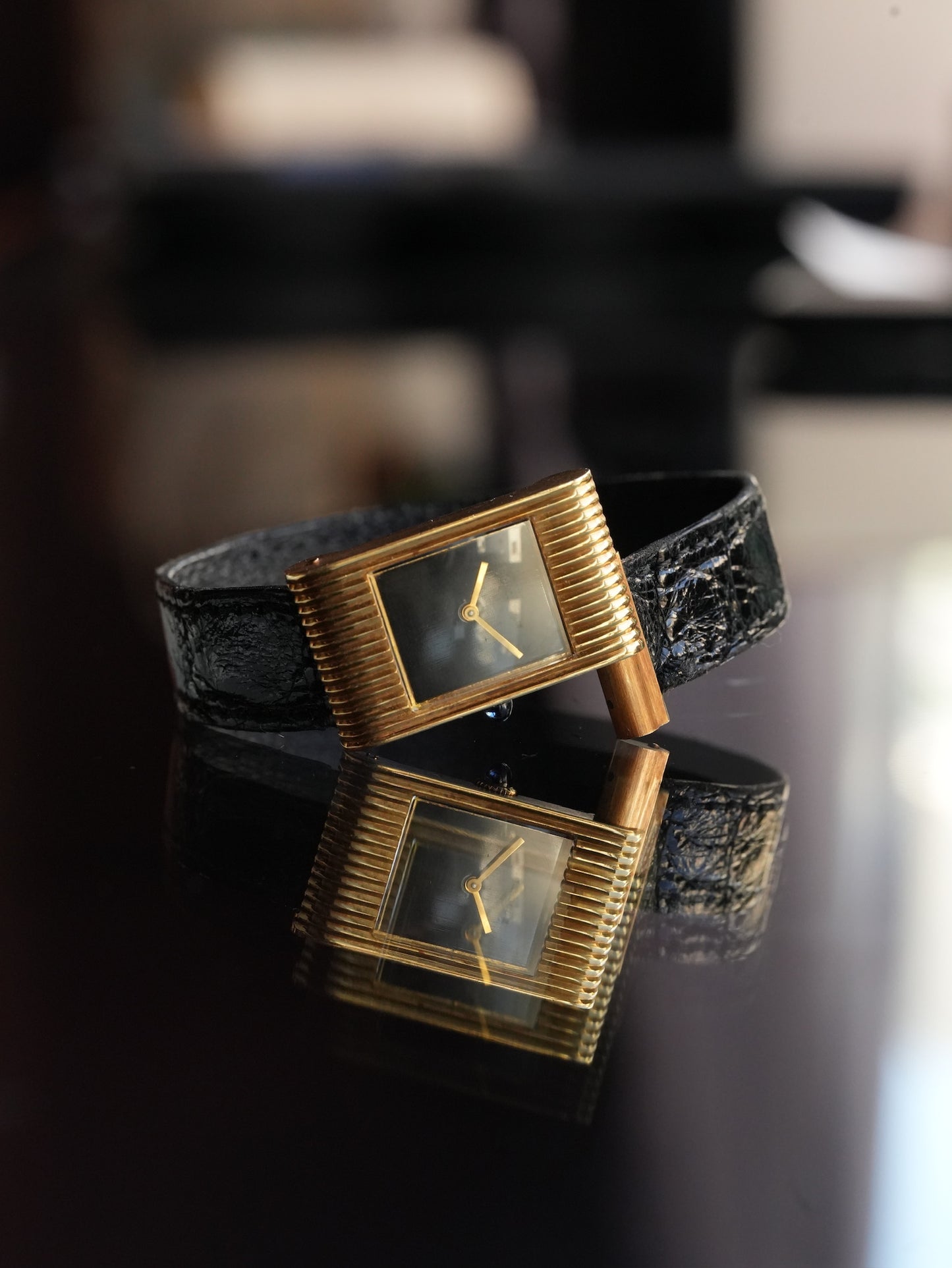 Boucheron Reflet / 70's / 18K / Blk dial with box 