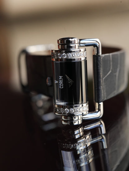 Corum Ref. 130.330.47 Diamond-Set Case Black Dial – Stainless Steel 