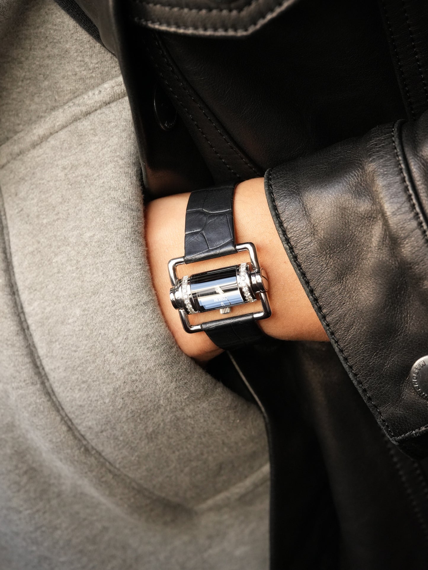 Corum Ref. 130.330.47 Diamond-Set Case Black Dial – Stainless Steel 