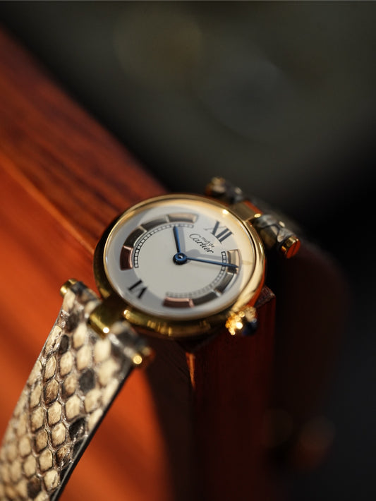 Cartier / Vandome Gold Mantel Damenuhr Tank Vermeil 925