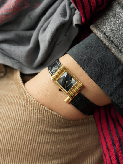 Boucheron Reflet / 70's / 18K / Blk dial with box 