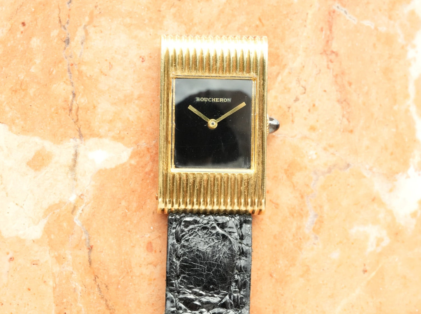 Boucheron Reflet / 70's / 18K / Blk dial with box 