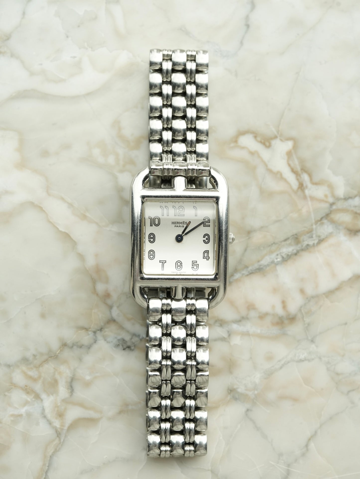 Hermès Cape Cod Ref.1575526 Silver 925 Case Stainless Steel Bracelet Quartz Watch