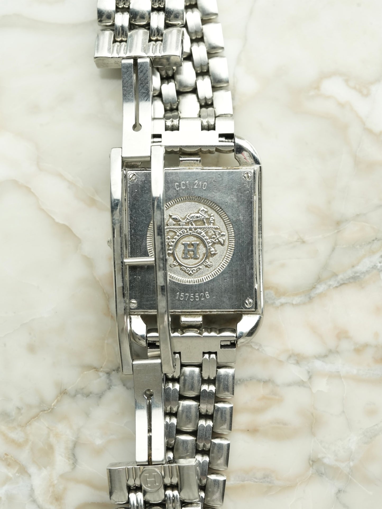 Hermès Cape Cod Ref.1575526 Silver 925 Case Stainless Steel Bracelet Quartz Watch