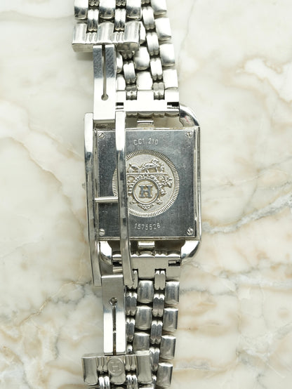 Hermès Cape Cod Ref.1575526 Silver 925 Case Stainless Steel Bracelet Quartz Watch