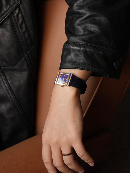 Harry Winston Lapis dial with 4P Diamond index 18K case