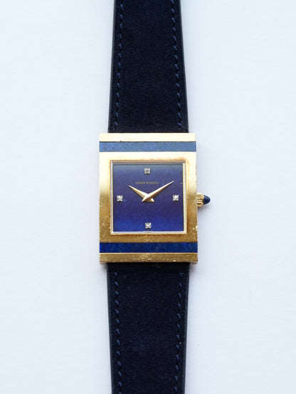 Harry Winston Lapis dial with 4P Diamond index 18K case