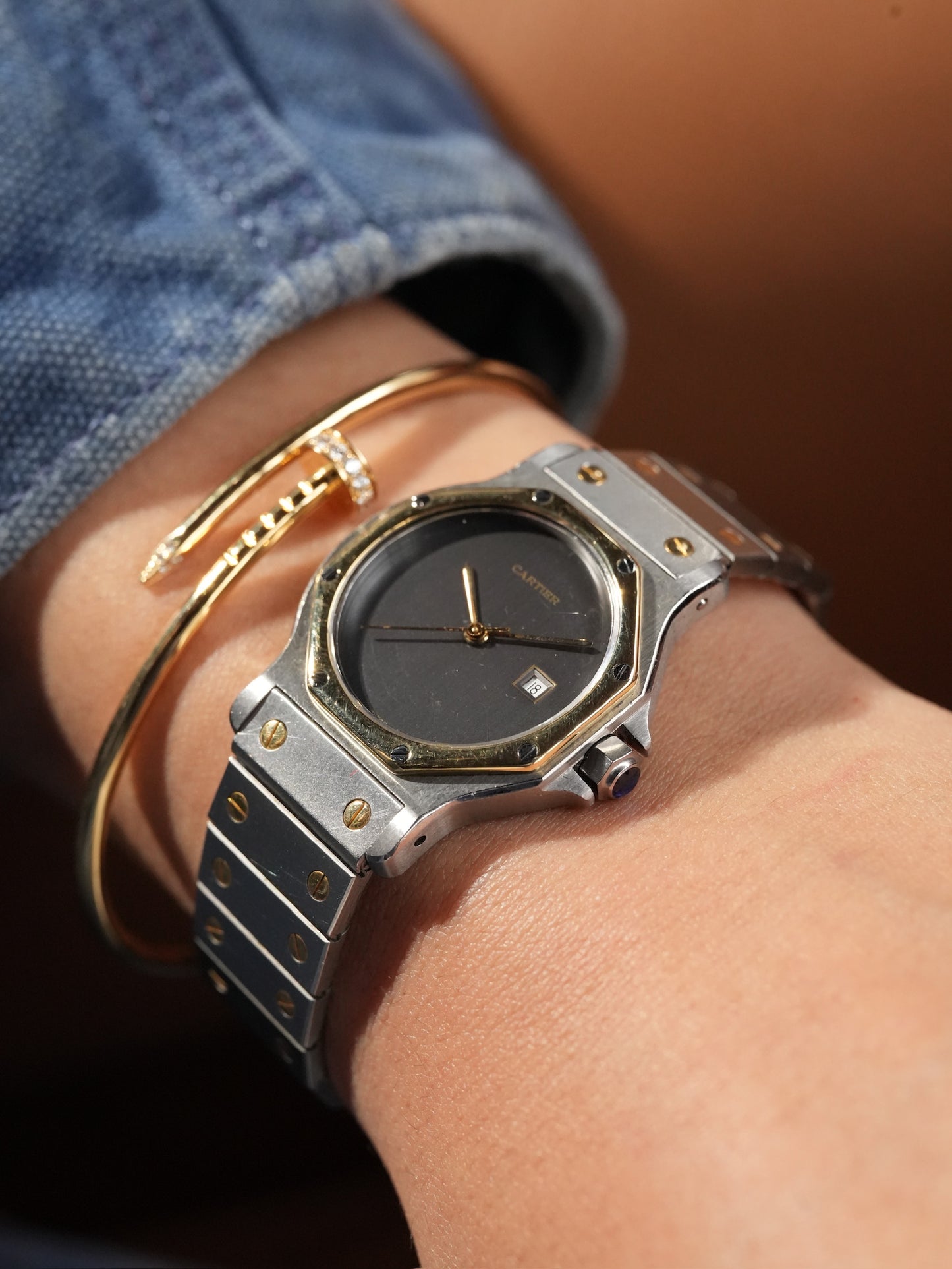 Cartier Santos Octagon LM Ghost dial
