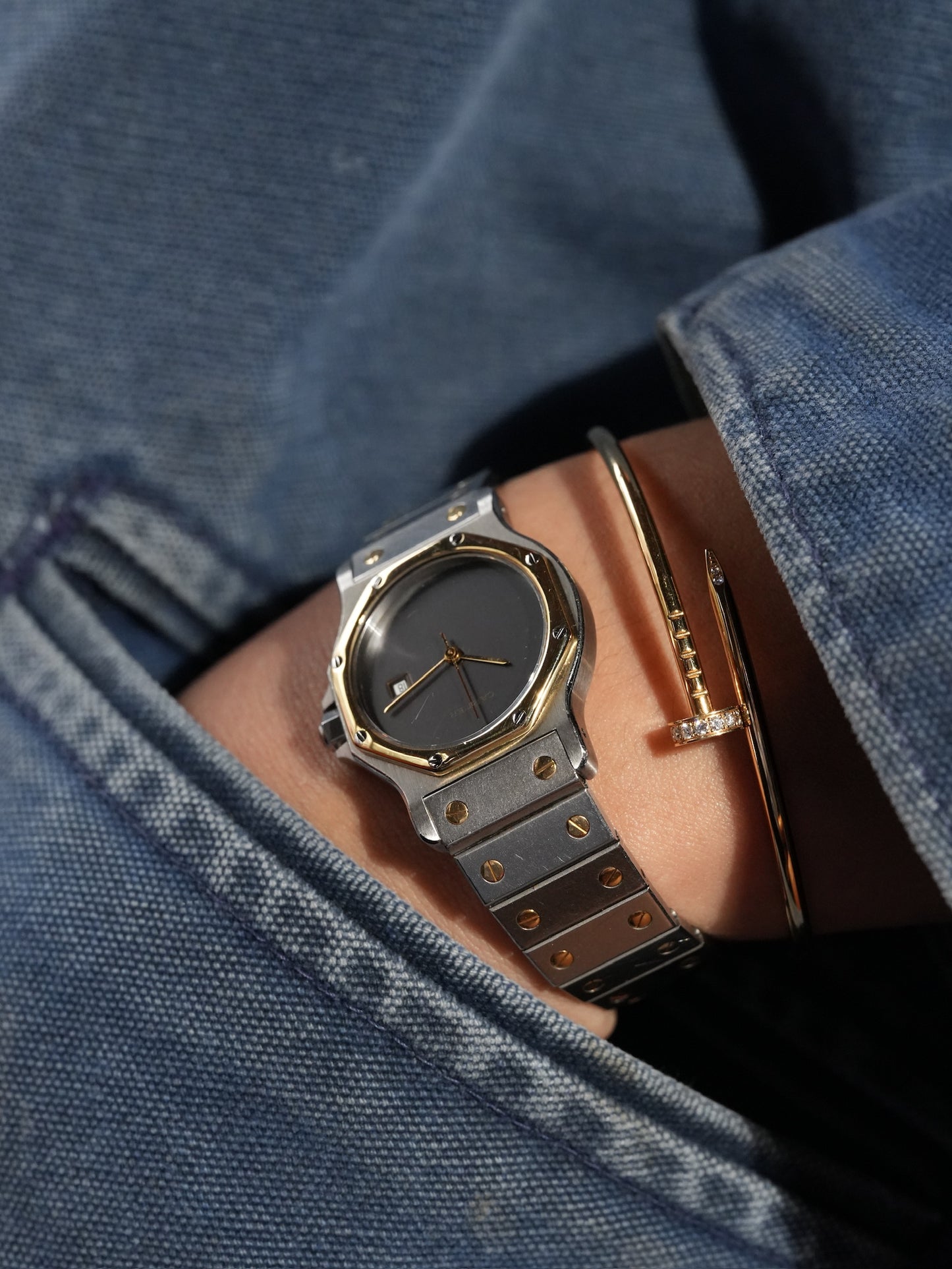 Cartier Santos Octagon LM Ghost dial
