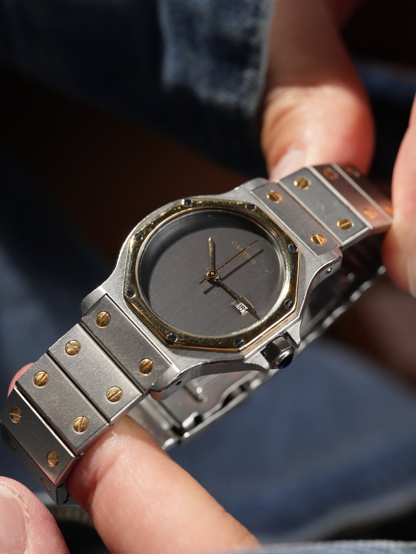 Cartier Santos Octagon LM Ghost dial