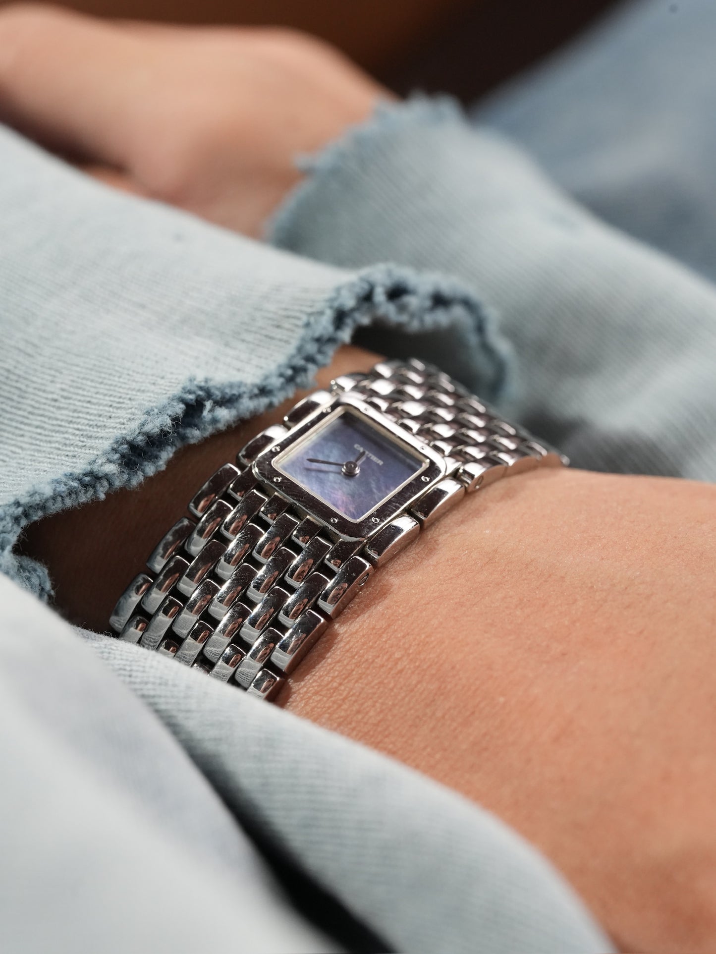 Cartier Swiss Quartz Ladies Watch Mop Dial Panthere