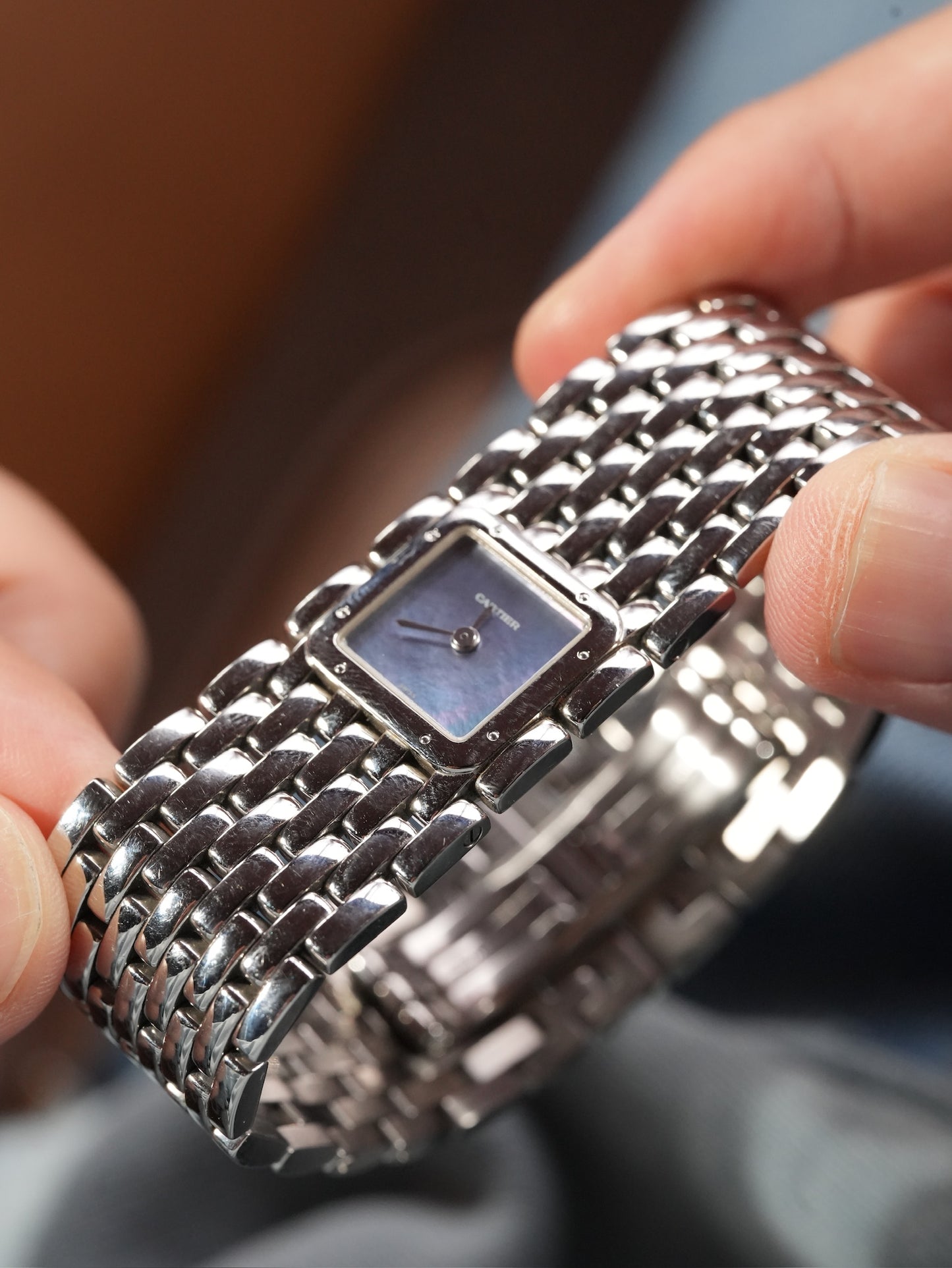 Cartier Swiss Quartz Ladies Watch Mop Dial Panthere