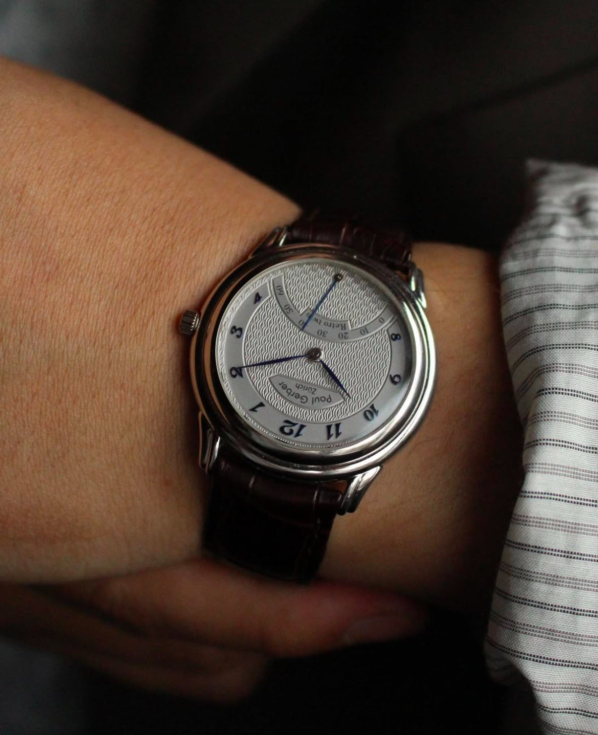Paul Gerber 2010s 36mm White Gold Automatic