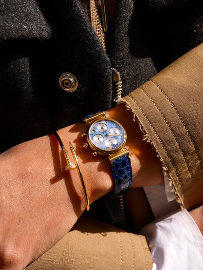 IWC Da Vinci Chronograph Blue MOPdial Fullset 