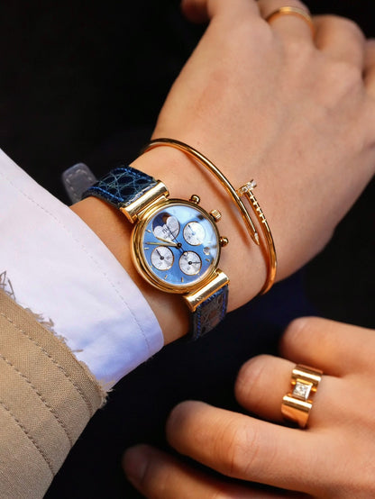 IWC Da Vinci Chronograph Blue MOPdial Fullset 